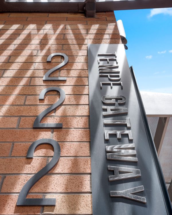 Exterior building signage at 222 South Mill Avenue in Tempe, Arizona